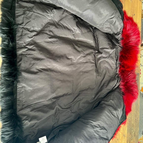 Authentic raccoon (red) and fox (black) fur puffer/bomber coat - NWOT XL/XXL - Picture 4 of 8